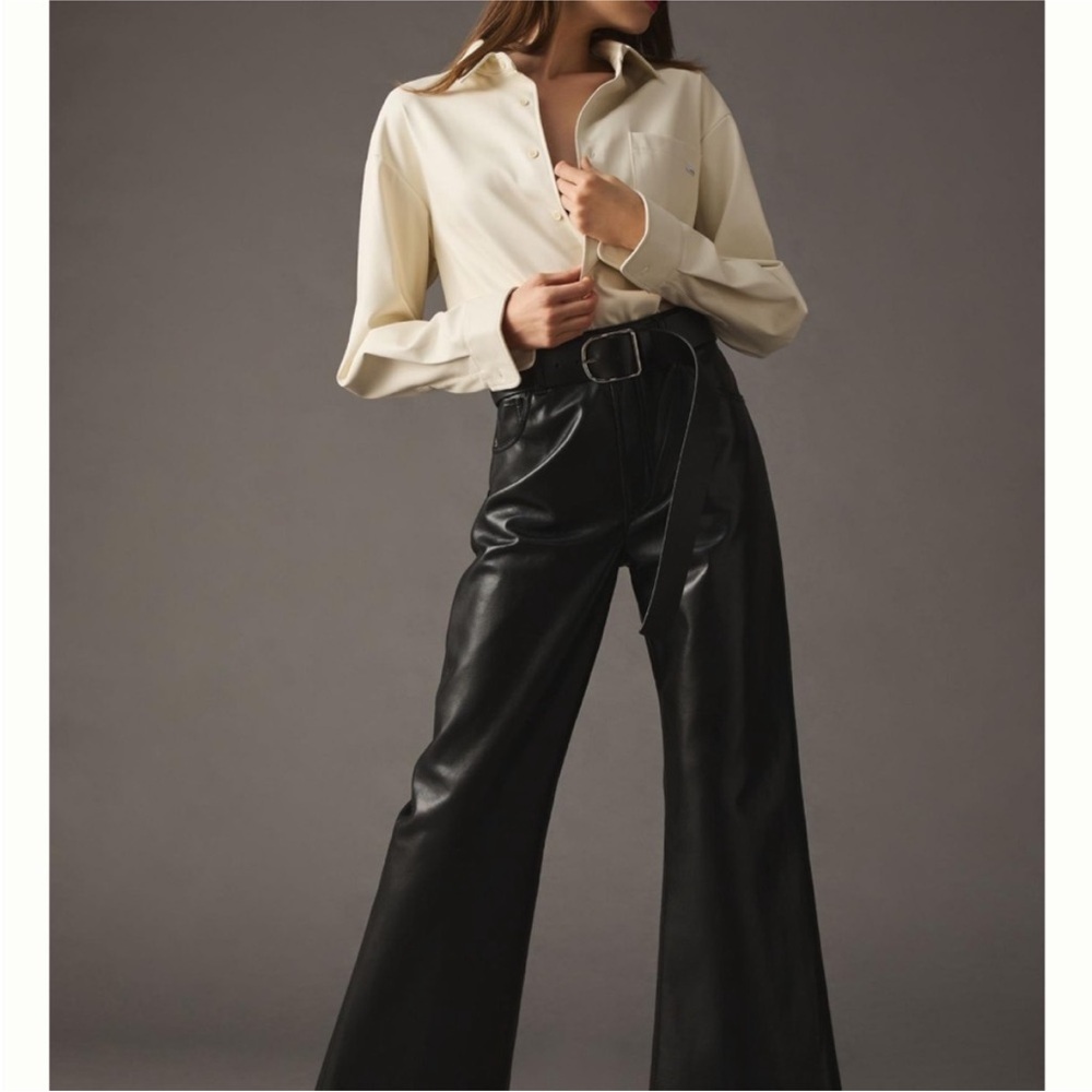 Citizens of Humanity Black Leather Gaucho Pants. Size 28 (4-6)